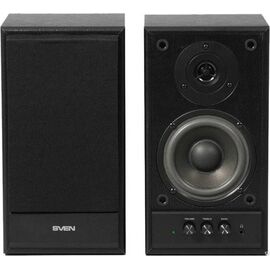  Акустическая система 2.0 SVEN SPS-702 black leather, дерево (MDF), 2 x 20 Вт (RMS), 40Hz - 22 000 Hz 