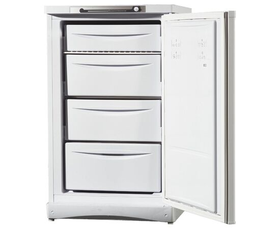  Морозильная камера Indesit SFR 100  белый, 60x66.5x100 см, полезн объем 118 л, 18кг/сут, 4 ящика, класс B, SN-T, 43 дБ, электромеханическое управл 