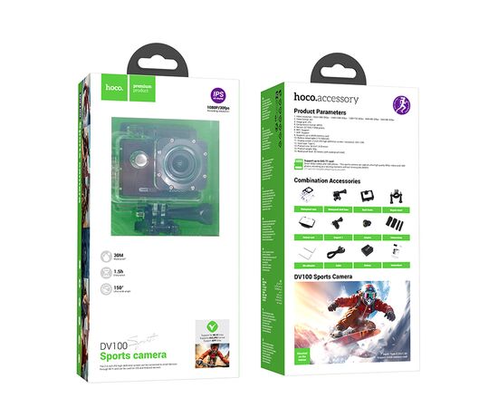  Спортивная камера HOCO DV100 sports camera (черный) 