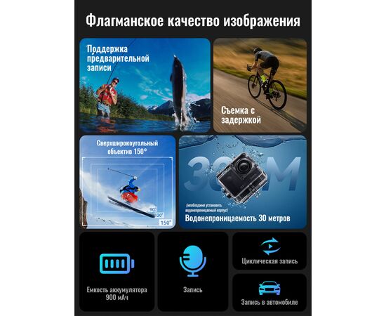  Спортивная камера HOCO DV100 sports camera (черный) 