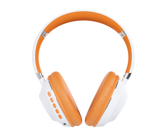  Bluetooth-наушники накладные Smart 5.1 400mAh More choice HW34S с фонариком (White Orange) 