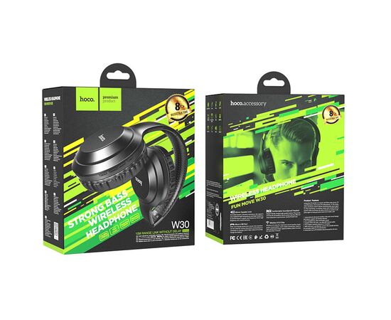  Bluetooth-наушники полноразмерные Bluetooth 5.0 300mah Hoco W30 Fun move (Black) 